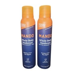 (2) Mando Whole Body Deodorant Spray Pro Sport 3.6 oz Aluminum Free
